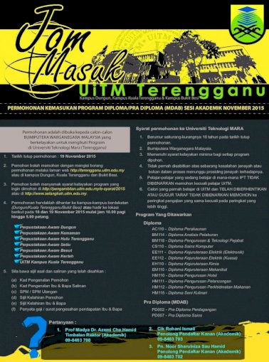 Permohonan Kemasukan Program Diploma Pra Pertanyaan 1 Prof Madya Dr Azemi Che Hamid Timbalan Pdf Document
