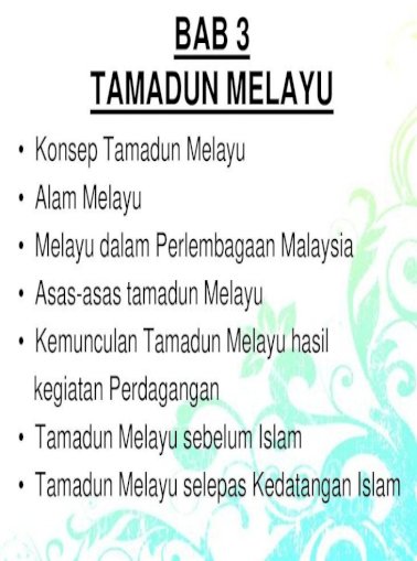 Bab 3 Tamadun Melayu Pdf Document