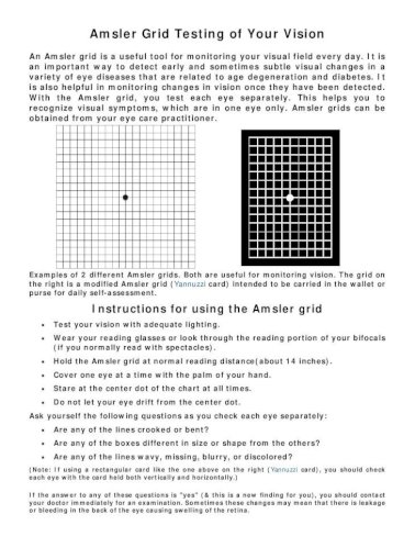 Amsler Grid Testing Of Your Vision - 2pdf Amsler Grid Testing Of Your Vision An Amsler Grid Is - Pdf Document