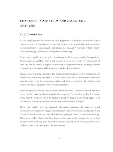Chapter V A Case Study And Case Study 135 Chapter V A Case Study And Case Study Analysis 5 0 0 0 Pdf Document