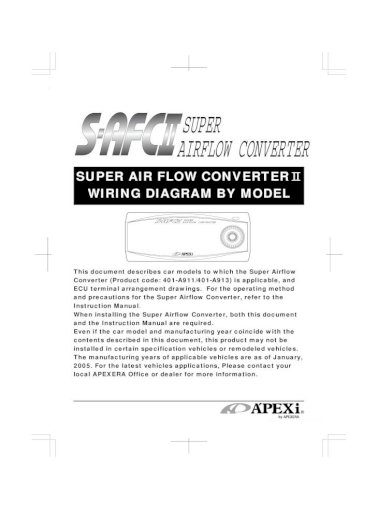 Super Air Flow Converter Wiring Diagram, Apexi Rsm Wiring Manual