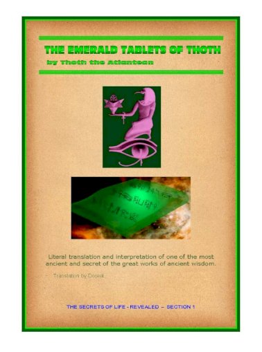 The Emerald Tablets Of Thoth By Thoth The Atlantean - Pdf Document