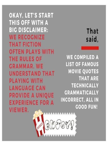 11 Famous Movie Quotes That Are Grammatically Incorrect Pdf Document