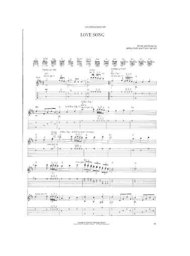 Tesla Love Song Original Guitar Tab Scan Share Your Tab Pdf Document