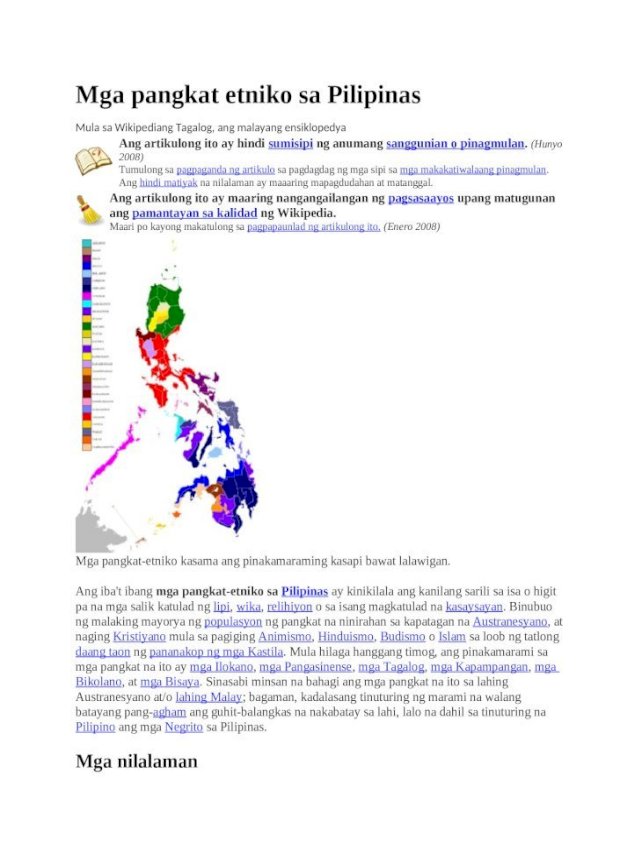 Artikulo Tungkol Sa Mga Pangkat Etniko Ng Pilipinas
